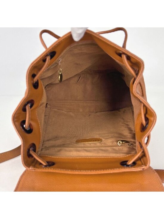 Chanel CC Logo Backpack Leather Brown main image 5